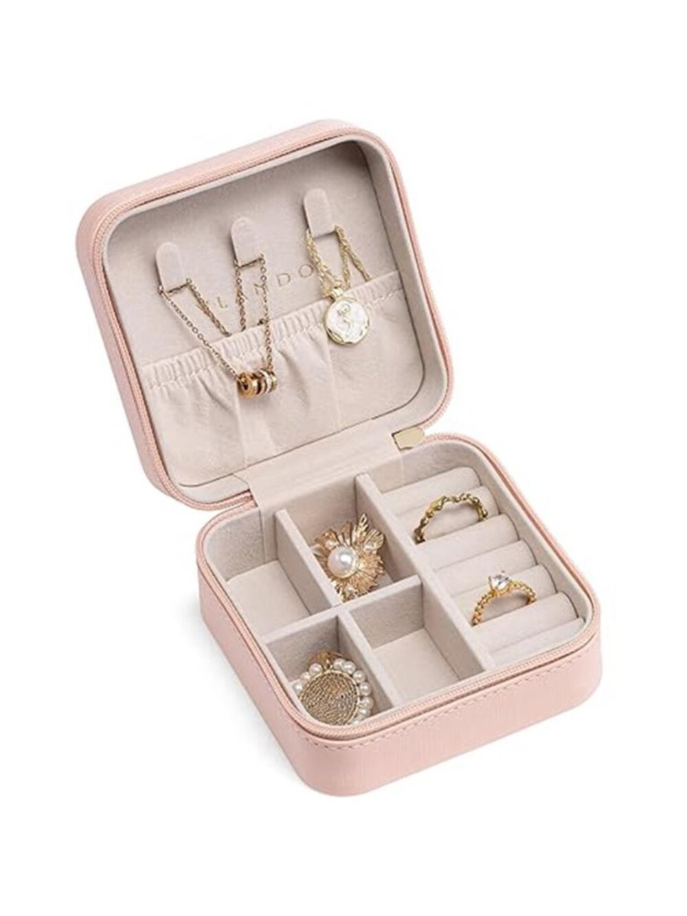 Travel Jewelry Case Organizer Mini PU Leather Ring Earring Necklace Storage Box